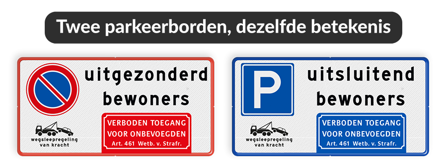Parkeerborden toegestaan of niet toegestaan